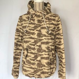 H&M Divided beige and brown zip up Camo jacket